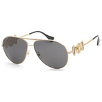 Versace // Unisex Fashion VE2249-100287-65 Sunglasses // Gold + Dark Gray