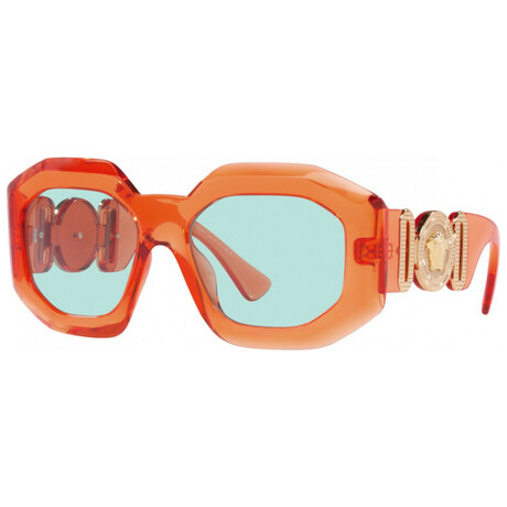 Versace // Women's Fashion VE4424U-536265 Sunglasses // Transparent Orange + Light Azure