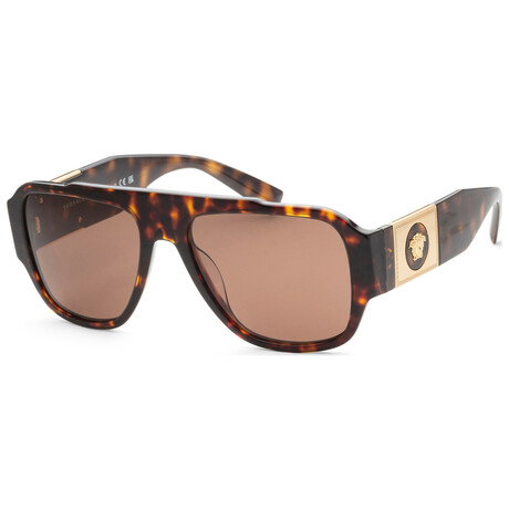 Versace // Men's Fashion VE4436U-108-73 Sunglasses // Havana + Dark Brown