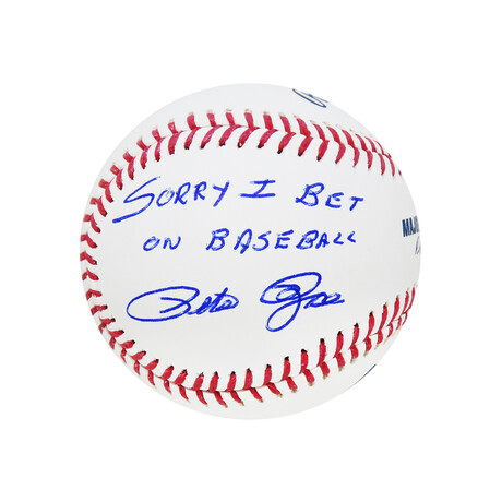 Pete Rose // Signed Rawlings Official MLB Baseball w/Sorry I Bet On Baseball