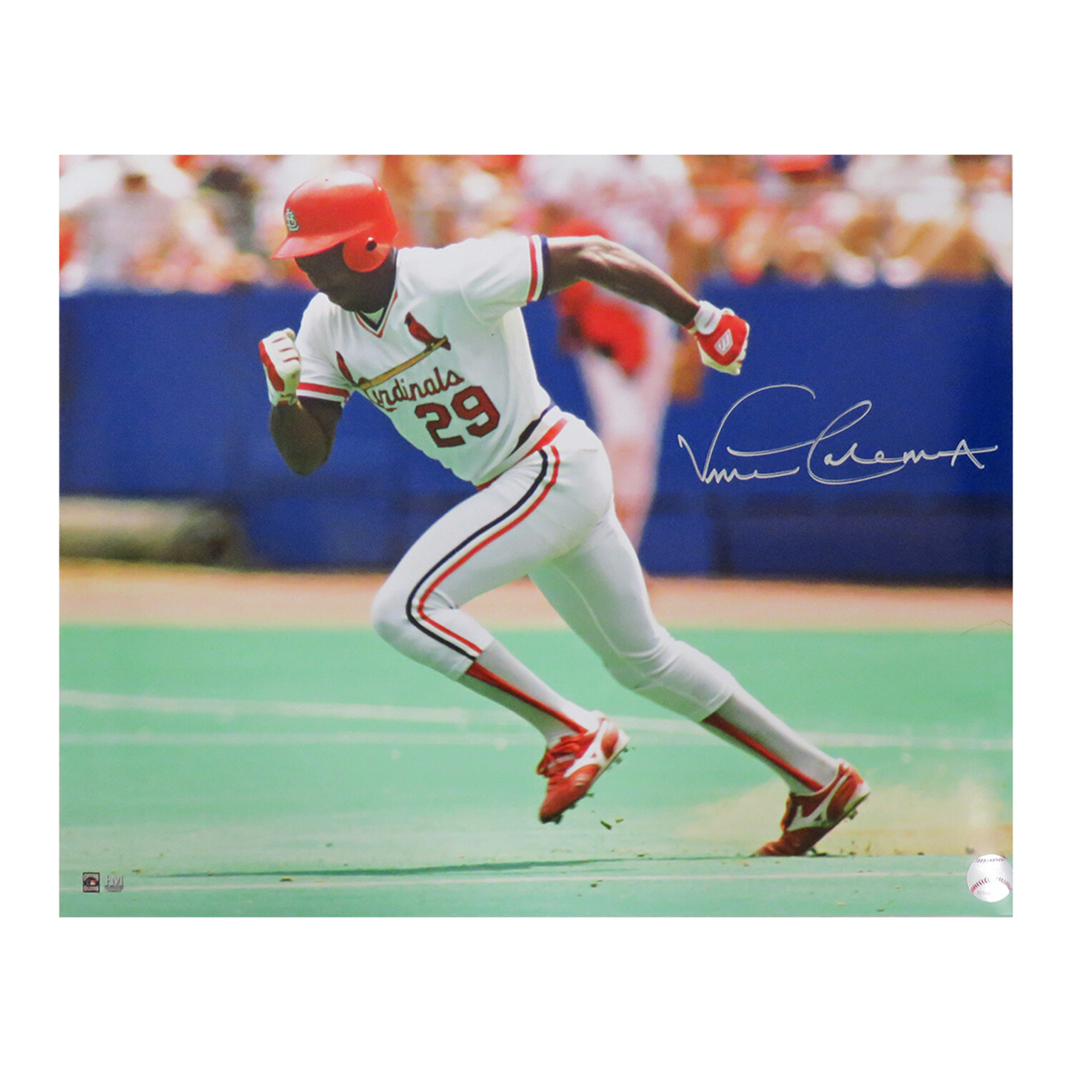 Vince Coleman // Signed St. Louis Cardinals Stealing Base Action