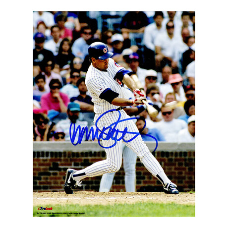 Ryne Sandberg // Signed Chicago Cubs Swinging Action 8x10 Photo
