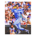 Dale Murphy // Signed Braves T/B Blue Jersey Swinging 8x10 Photo