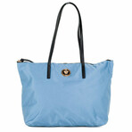 Medusa Medium Nylon Calf Leather Shoulder Tote Handbag // Blue