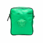 Small Nylon Fabric Matte Medusa Crossbody Bag Handbag // Green