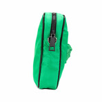 Small Nylon Fabric Matte Medusa Crossbody Bag Handbag // Green