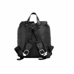 Jeans Couture Small Black Puffy Nylon Safety Buckle Backpack Book Bag // Black