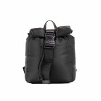 Jeans Couture Small Black Puffy Nylon Safety Buckle Backpack Book Bag // Black