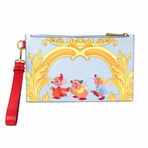 Disney Cinderella Mice Small Smooth Printed Leather Wrist Clutch Pouch // Multicolor