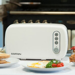 Seren 2Pc Side Loading Toaster, White/Cream Panel