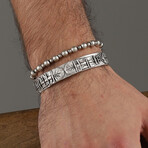 Hand Made Double Bracelet + Cuff Set I // Silvertone