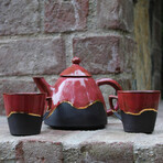 Moon Teapot Cup Set // Red