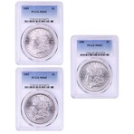 1885-1887 Morgan Silver Dollar // 3 Coin Set // PCGS Certified MS65
