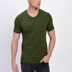 Steve V-Neck T-Shirt // Olive (S)