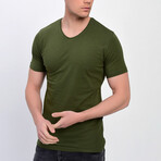 Steve V-Neck T-Shirt // Olive (S)