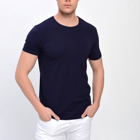 Crewneck T-Shirt // Navy Blue (S)