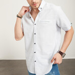 Short Sleeve Pocket Button-Up // Blue (S)