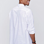 Collarless Button-Up // White (S)