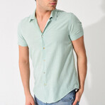 Short Sleeve Button-Up // Green (S)
