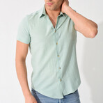 Short Sleeve Button-Up // Green (S)