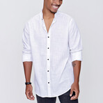 Collarless Button-Up // White (S)