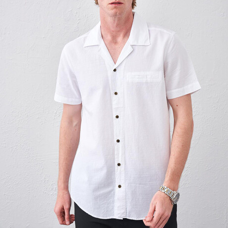 Short Sleeve Button-Up // Ecru (S)