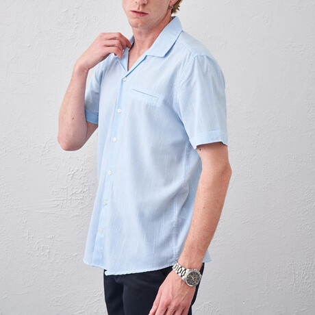 Short Sleeve Button-Up // Blue (S)