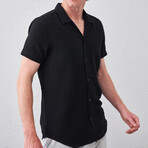 Short Sleeve Button-Up // Black (S)