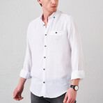 Long Sleeve Pocket Button-Up // White (S)