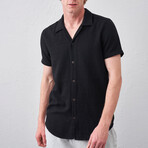 Short Sleeve Button-Up // Black (S)
