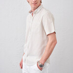 Gingham Button-Up // Stone (S)