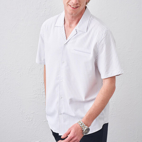 Striped Button-Up // Gray (S)