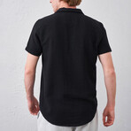 Short Sleeve Button-Up // Black (S)