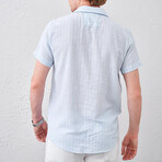 Short Sleeve Stripled Button-Up // Blue (S)