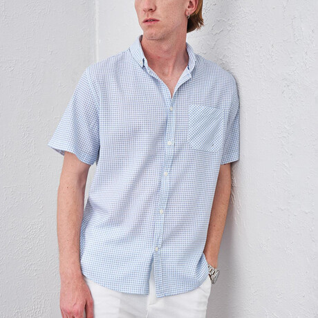 Gingham Button-Up // Aqua (S)