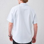 Striped Button-Up // Blue (S)