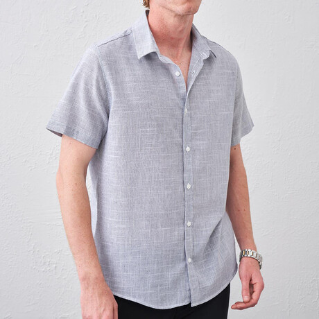 Collared Button-Up // Navy Blue (S)