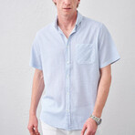 Gingham Button-Up // Aqua (S)