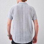 Short Sleeve Striped Button-Up // Gray (S)