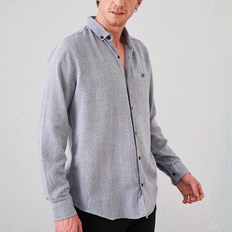 Long Sleeve Button-Up // Navy Blue (S)