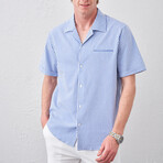 Striped Button-Up // Sax (S)