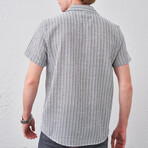 Short Sleeve Stripled Button-Up // Black (S)