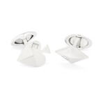 Dunhill Playing Cards Sterling Silver Cufflinks // Store Display