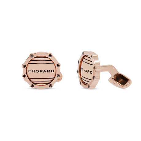 Chopard Classic Racing Superfast Stainless Steel Whale Back Cufflinks // Store Display