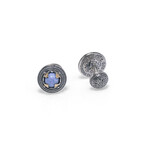 Konstantino Heonos Sterling Silver + 18K Yellow Gold + Turquoise Cufflinks // Store Display