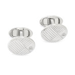 Dunhill AD Diagonal Sterling Silver Cufflinks // Store Display