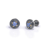 Konstantino Heonos Sterling Silver + 18K Yellow Gold + Turquoise Cufflinks // Store Display