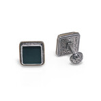 Konstantino Sterling Silver + Green Agate Cufflinks // Store Display