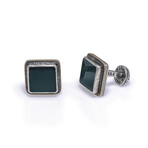 Konstantino Sterling Silver + Green Agate Cufflinks // Store Display