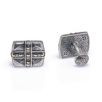 Konstantino Hephaestus Sterling Silver + 18K Yellow Gold Cufflinks // Store Display